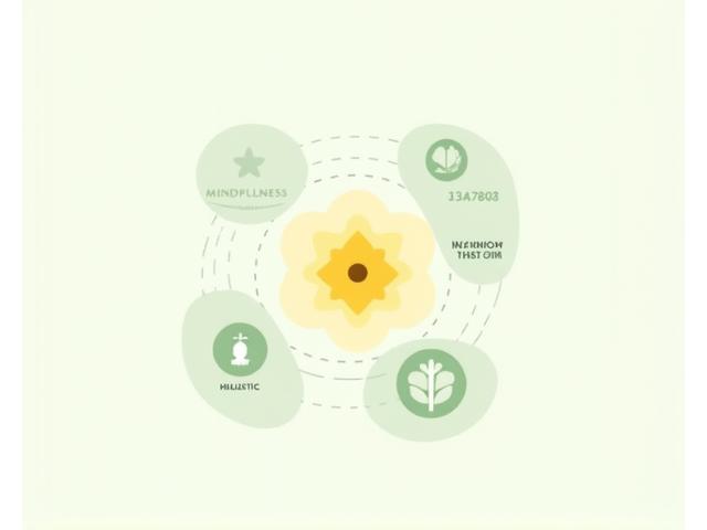 Infographic showing Veridian Bloom's holistic wellness approach with interconnected circles for mind, body, and spirit