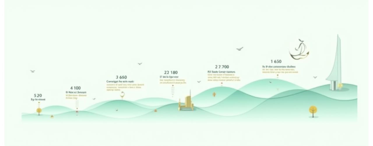Infographic showing Veridian Bloom's growth timeline from founding to current reach, with key milestones