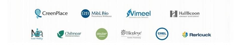 Logos of various healthcare providers, local businesses, and community organizations that partner with Veridian Bloom