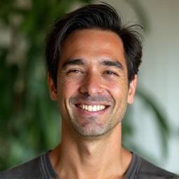 Portrait of David Garcia, male mindfulness instructor, in a state of calm and focus