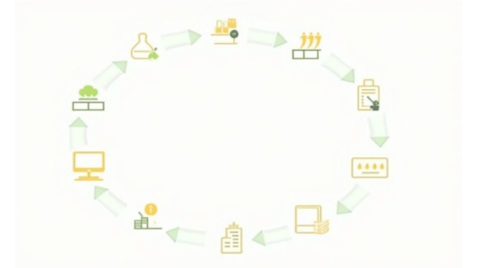 Infographic visualizing the rigorous 12-point product evaluation process at Veridian Bloom