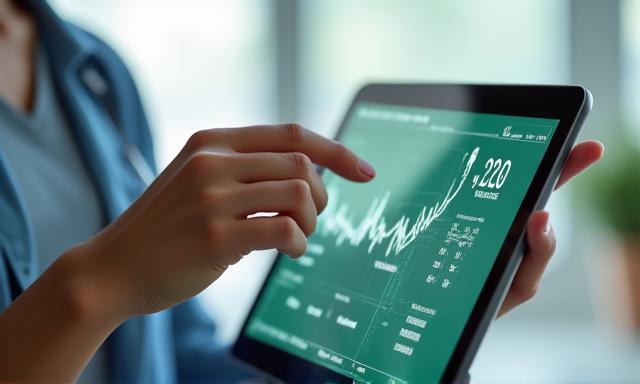 Close-up of hands interacting with data on a tablet, symbolizing the comprehensive assessment and data analysis process.