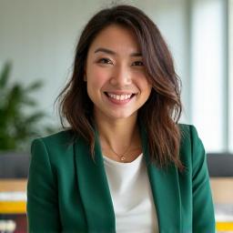 Professional photo of a warm, organized female program coordinator.