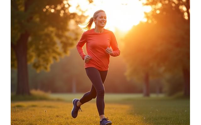 Active older adult stretching outdoors, embodying vitality