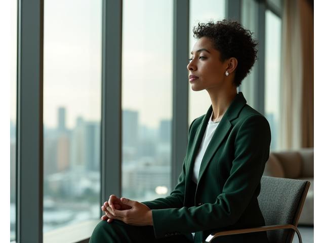 Executive looking composed and healthy