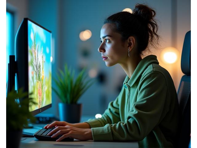 Tech professional taking a focused break from coding